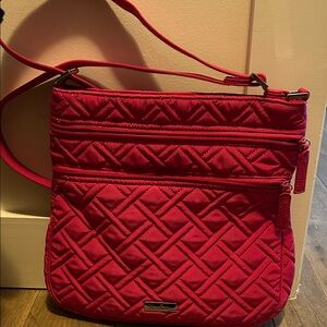 Vera Bradley Quilted Crossbody Bag in Vibrant Red